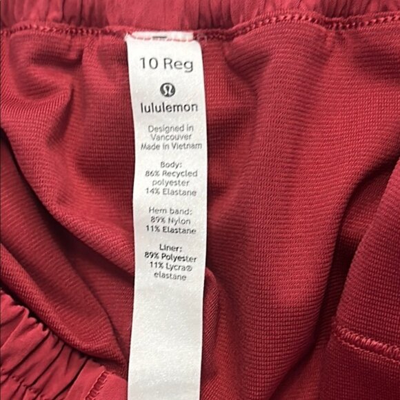 Lululemon Athletica Raspberry Coulis Athletic Shorts with Elastic Waistband - Picture 2 of 3